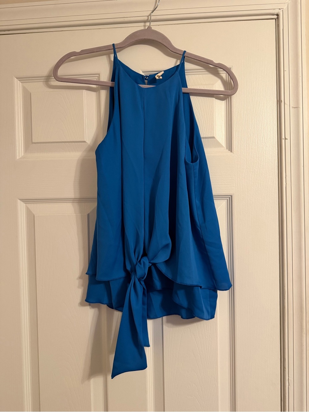 Tyche Royal Blue Tie-Front Halter Camisole